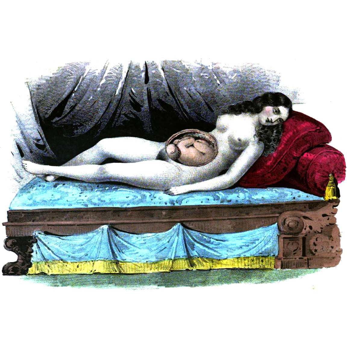 reclining pregnant woman